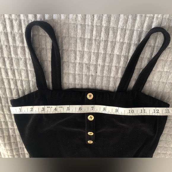 Juicy Couture Girl’s Black Velour Jumpsuit with Gold Buttons - Picture 9 of 12